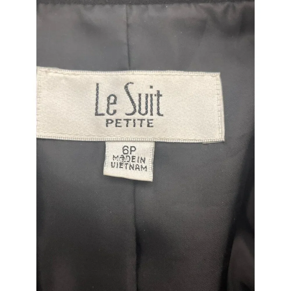Le Suit Petite Women Gray Professional 2 Pcs Skirt Suit Set Size 6P